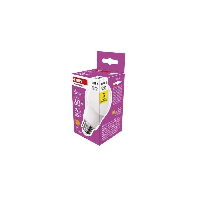 Žárovka LED 7W E27 A60 CLS NW
