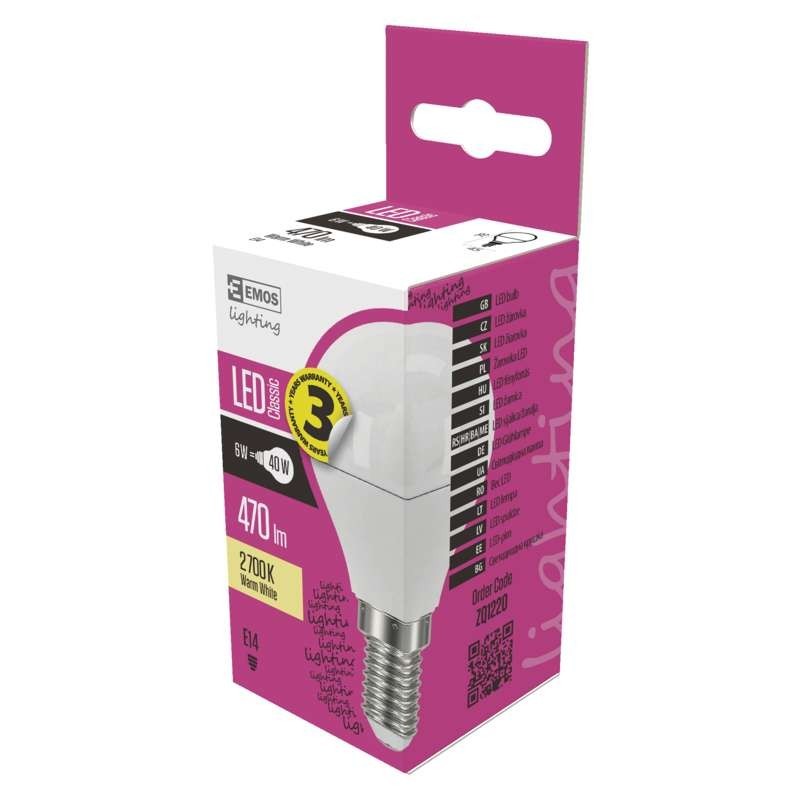 Žárovka LED 5W E14 mini GL 470lm WW