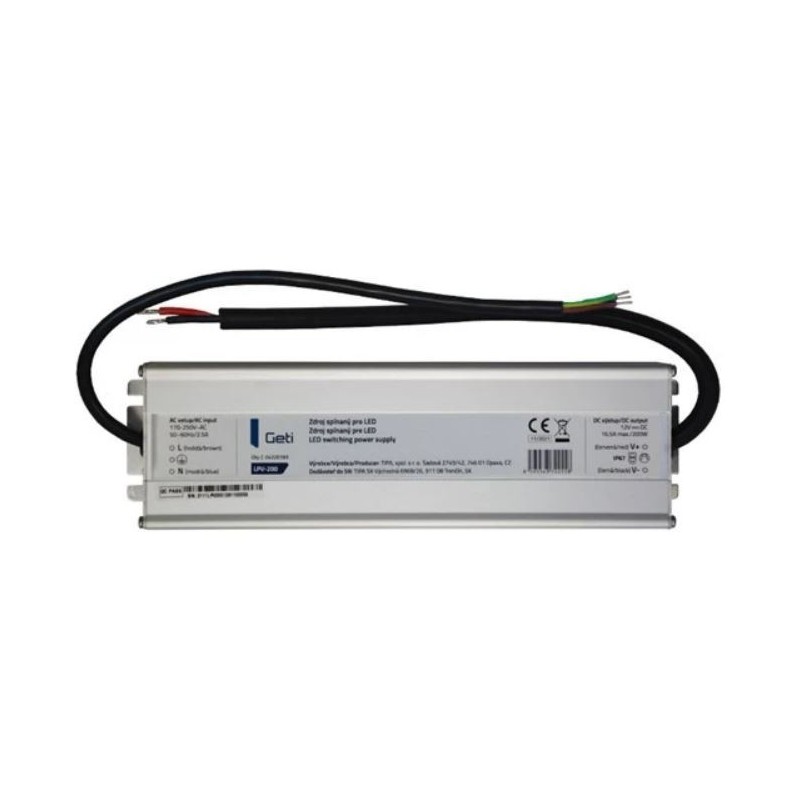 Trafo LED 12V 200W IP67 GETI